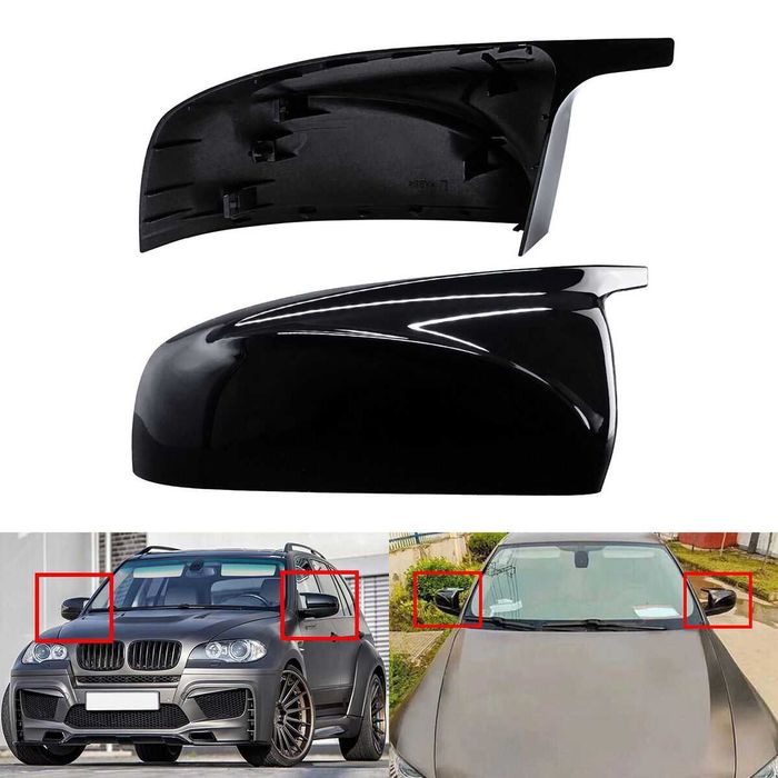 Капаци за огледала черен пиано лак Batman Style BMW X5 E70 X6 E71 E72