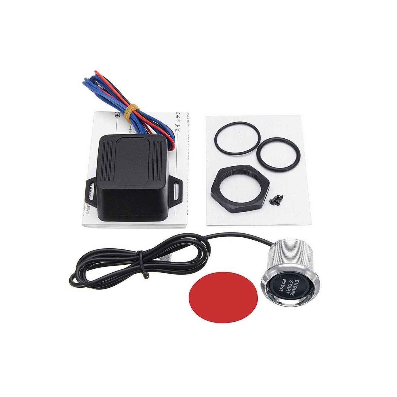 Kit buton pornire motor autoturism cu iluminare Albastru 12V