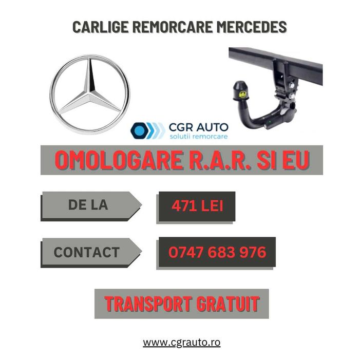 Carlige remorcare Mercedes omologate si durabile