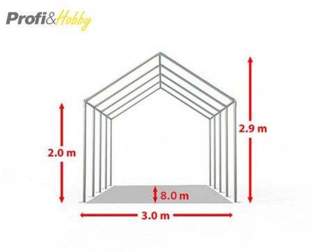 Шатра 3х8, 100% водоустойчив PVC брезент 500 г/м2