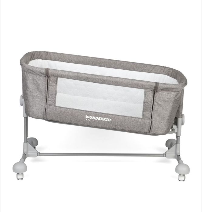 Бебешко легло 2in1 co-sleeper Wunderkid - Sweet Dreams, сив