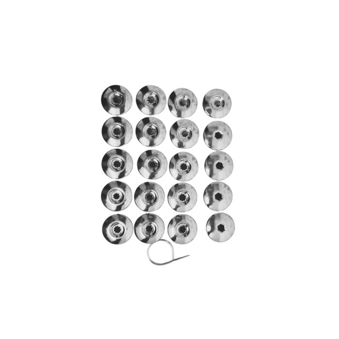 Капачки 20бр за болтове на джанти за VW Seat Audi Хром 6J0601173B 9B9