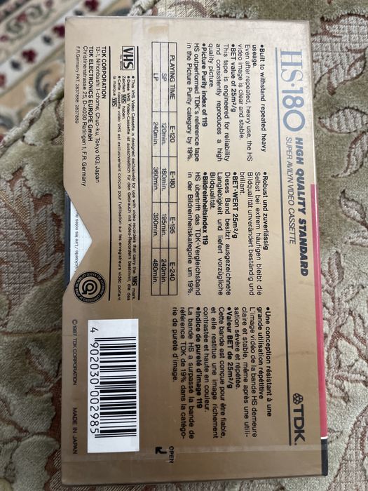 Caseta TDK VHS sigilata