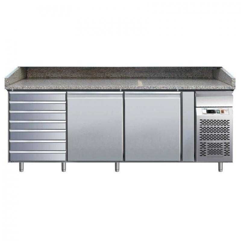 Green frost - Masa refrigerare pizza cu 2 usi si 7 sertare