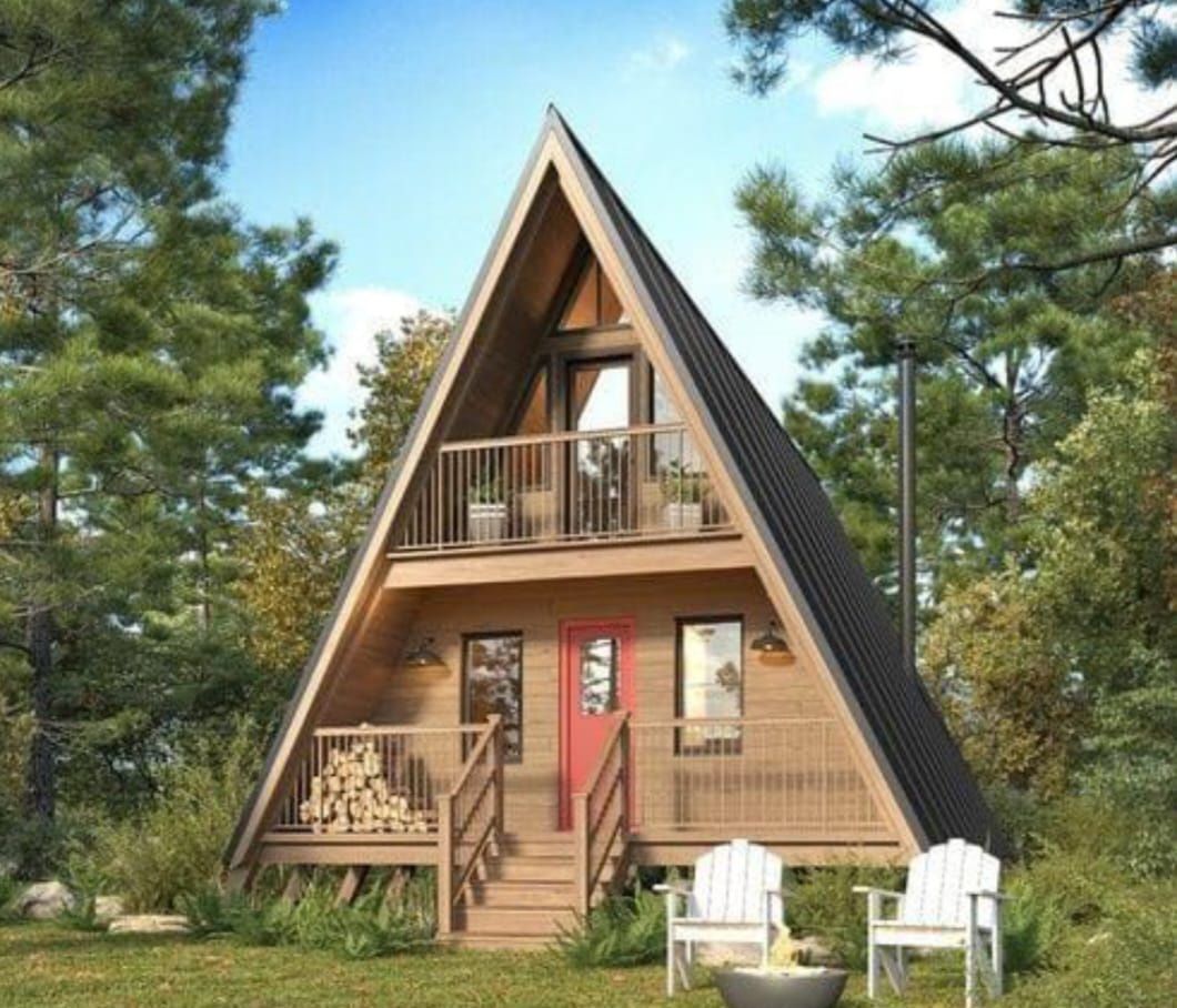 Cabane tip A din lemn