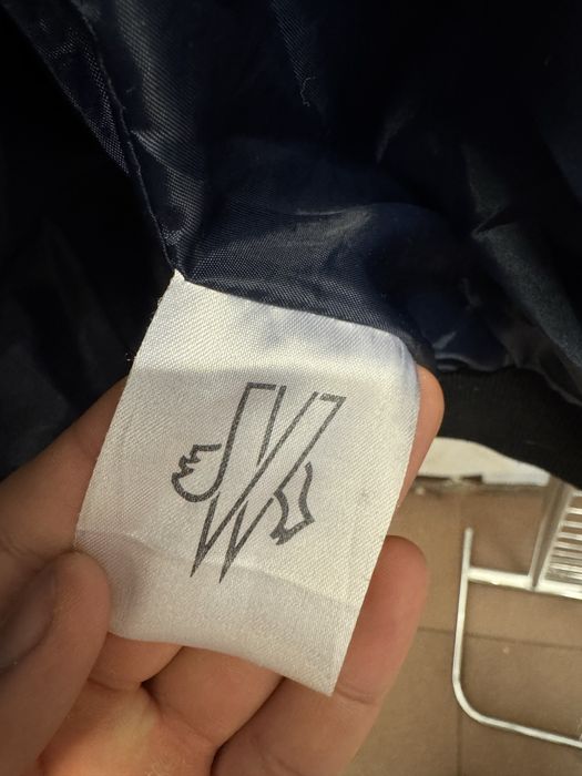 Geacă Moncler originală, puf natural, albastru marin, unisex