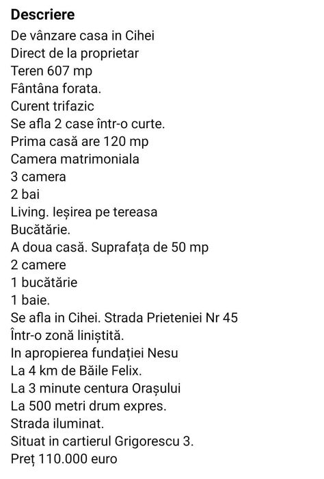 De vânzare casa in Cihei