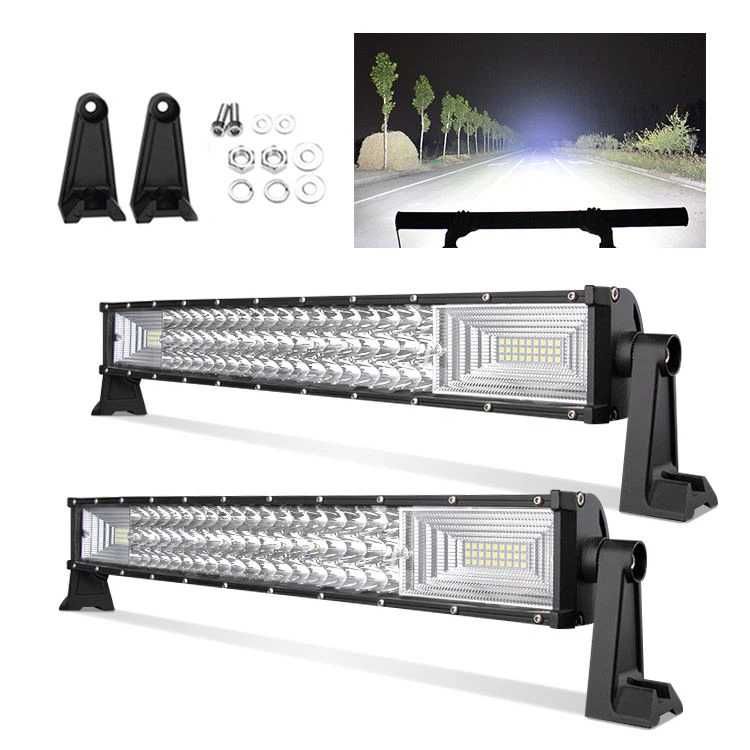 Лед Бар прав 55см. №3772 Мощен в 3 реда 108D-324W Led 12v/24v