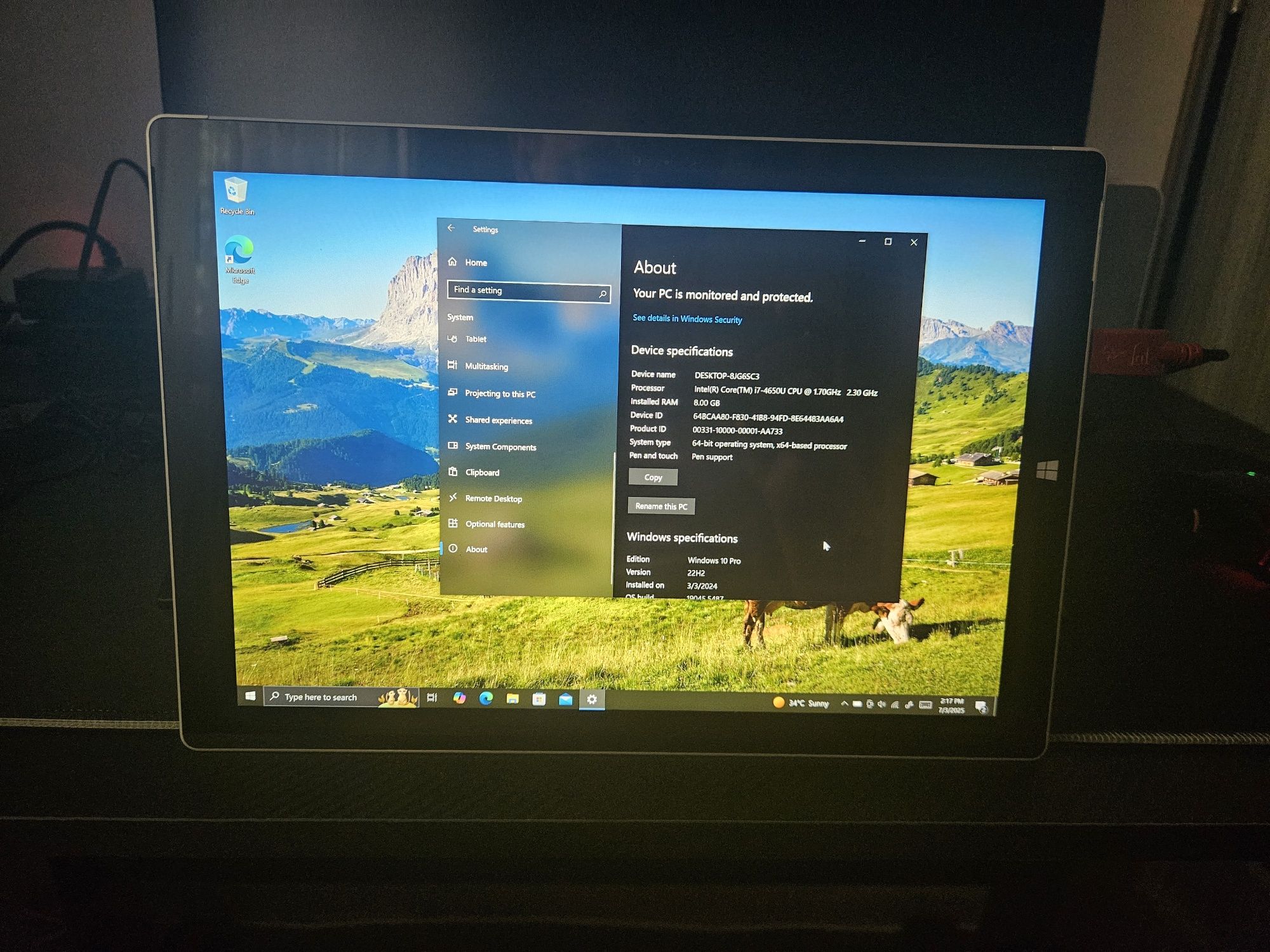 Windows surface 3 pro