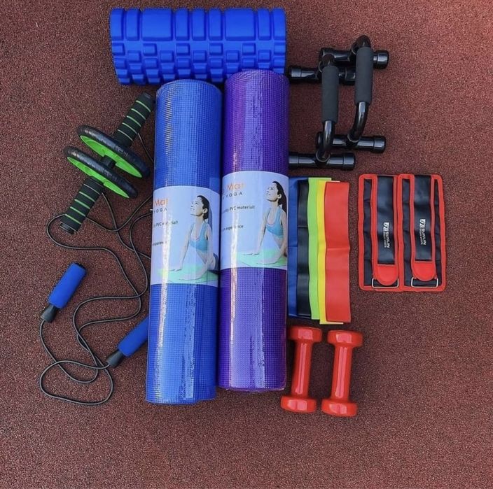 Упор для отжимания коврики скакалки валики утяжилители фитнес резинки