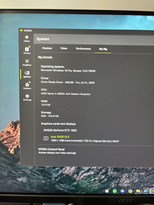 Laptop Lenovo Ideapad gaming 3/Amd ryzen 5 4600H/Nvidia GTX 1650
