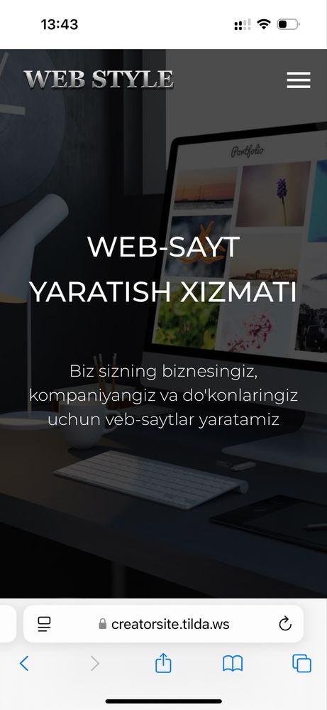 Sayt yaratish xizmati 24/7