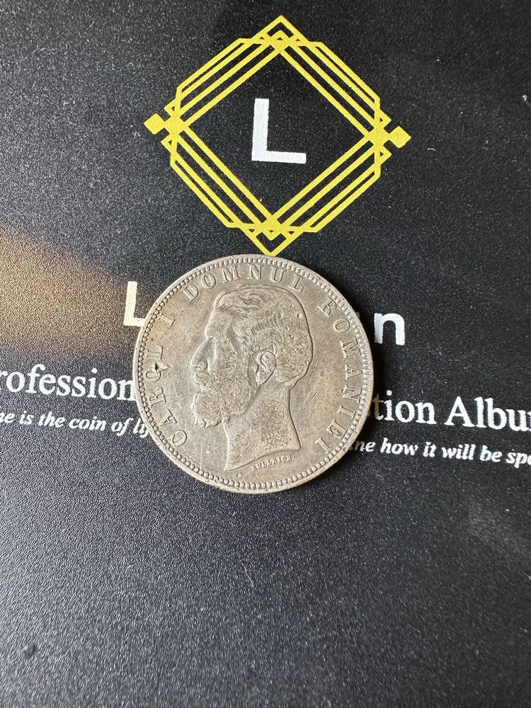 Moneda argint 5 lei Carol I