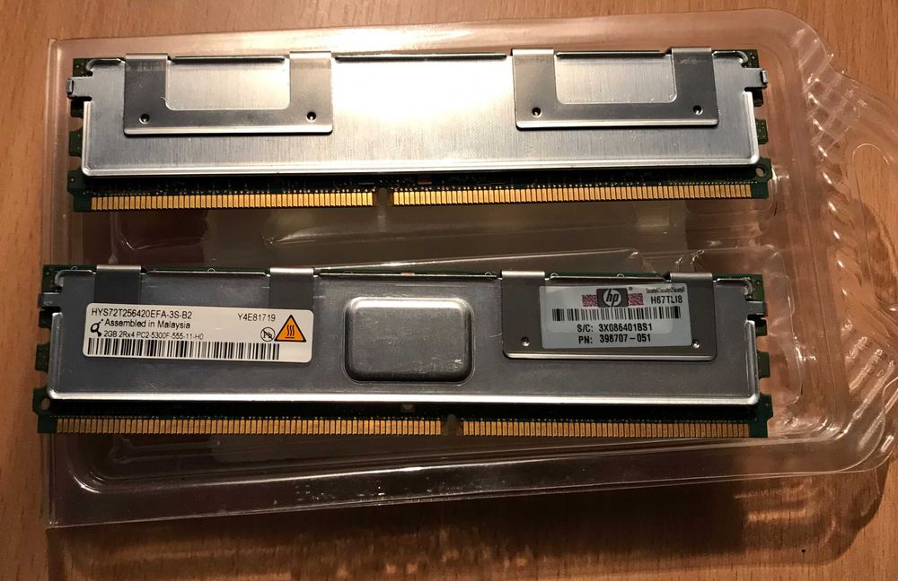 Memorie PC 4 GB DDR 2 kit 2x2 QIMONDA PC2-5300F ECC DDR2-667