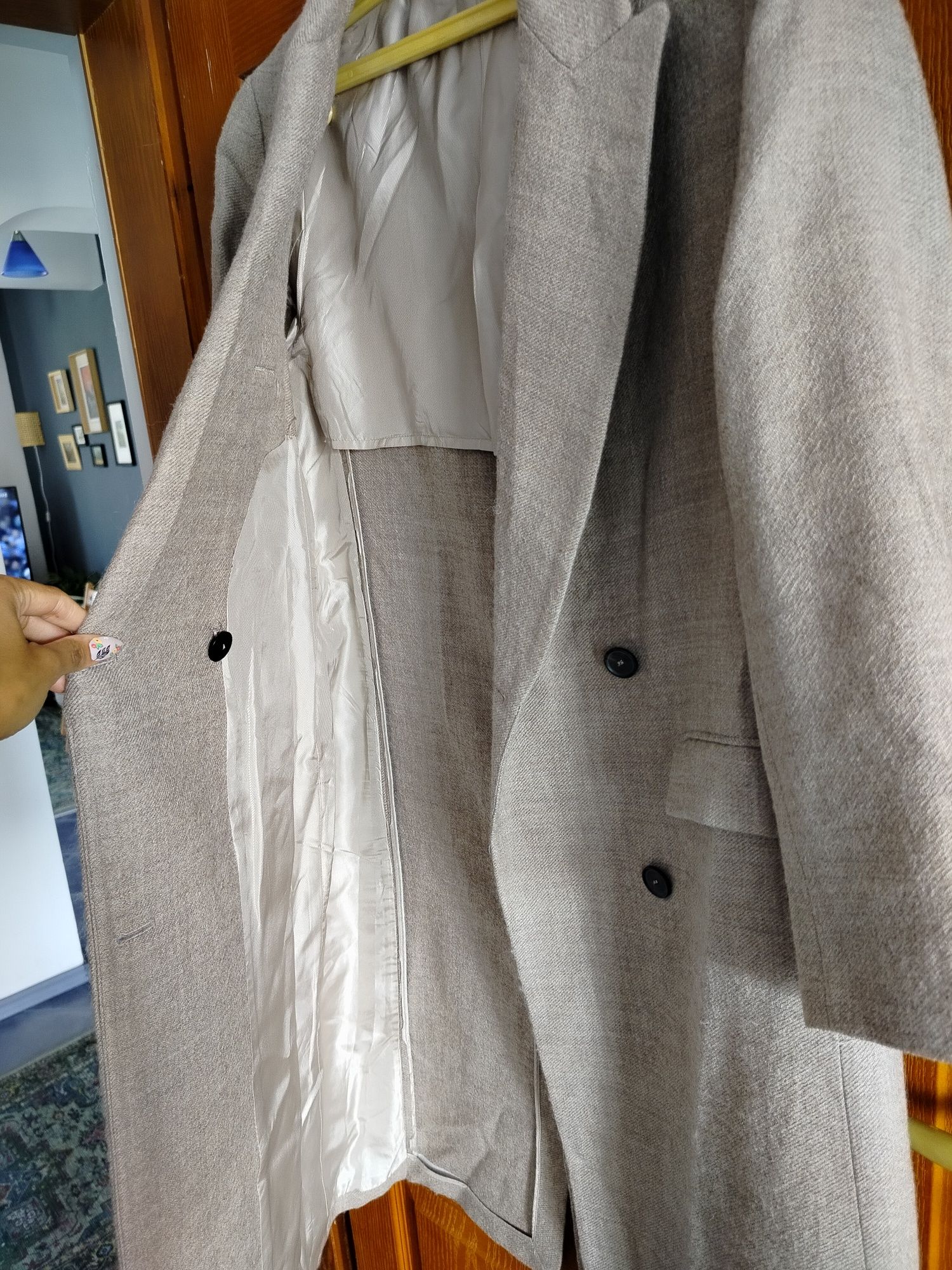 Zara 100% вълнено палто M