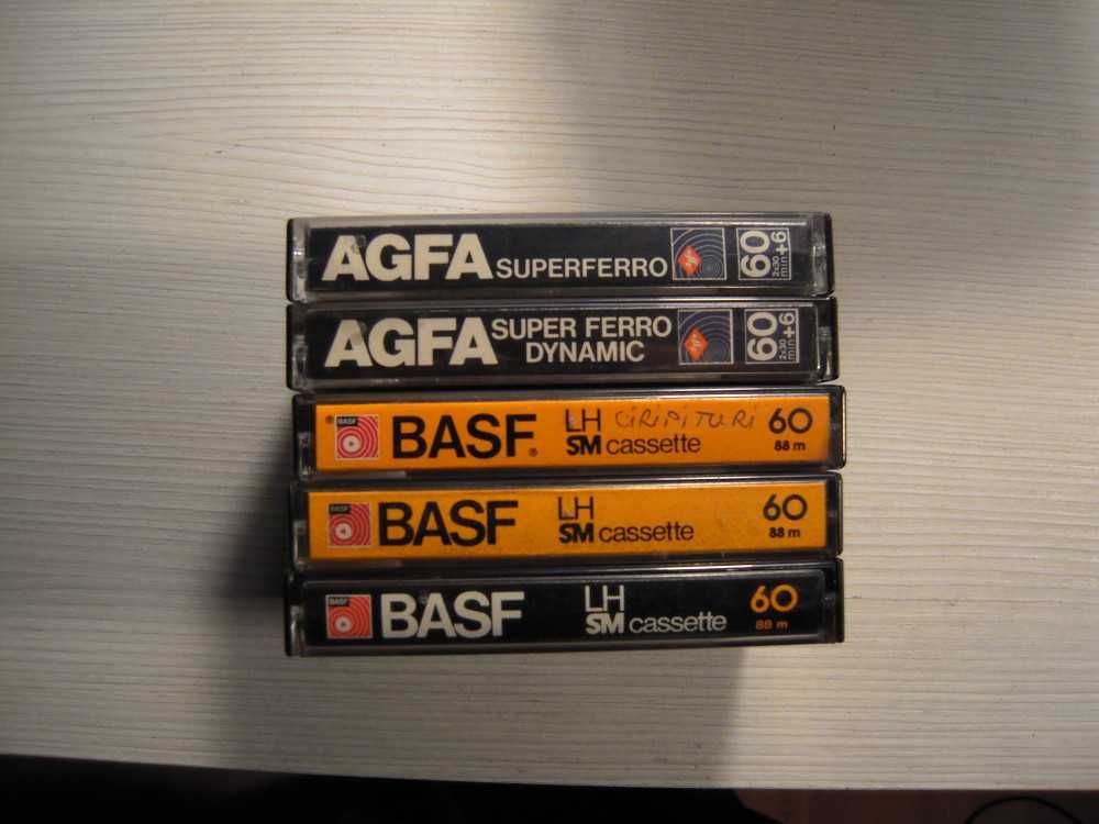 LOT de 5 casete audio 60 minute in imagini (3 BASF si 2 AGFA)