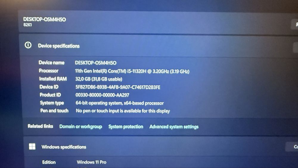 Лаптоп lenovo Ideapad 3 gaming 32Gb ram