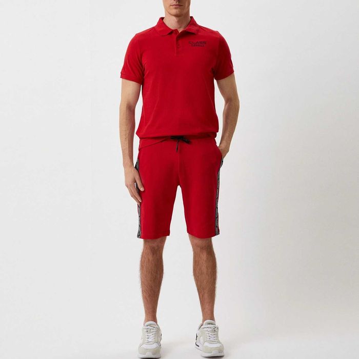 Оригинална мъжка поло тениска Cavalli Class OXT60H-JD060_ROSSO !!!