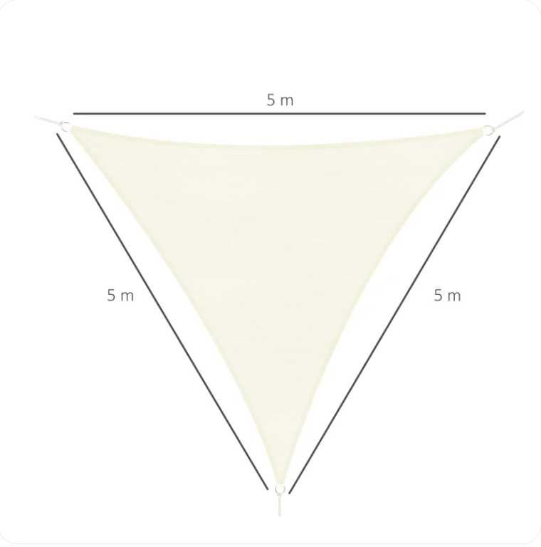 Parasolar triunghi latura 5m