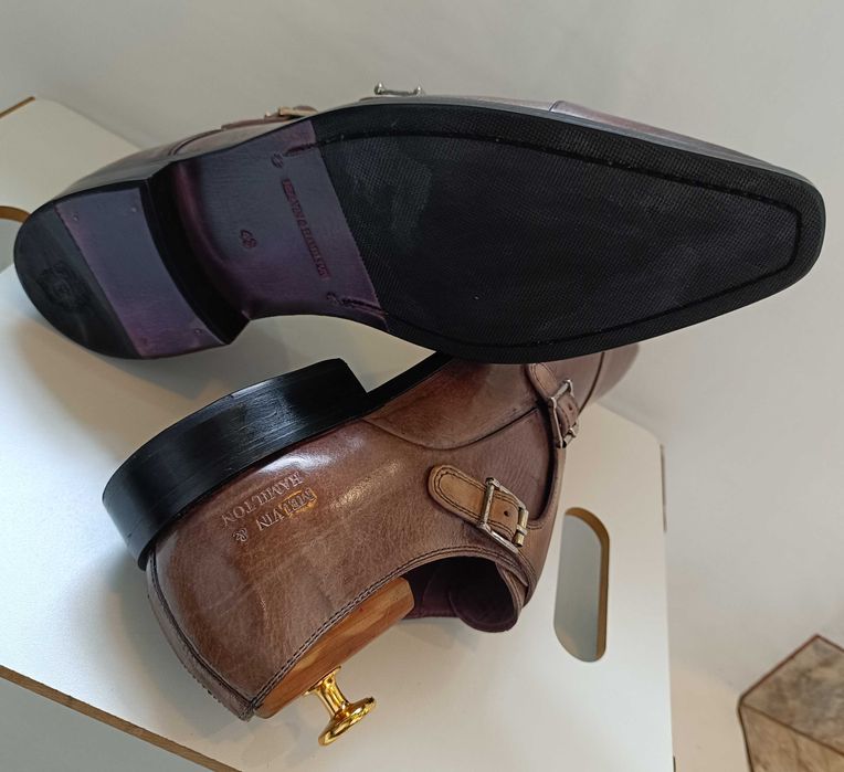 Pantofi monk 39 40 de lux lucrati manual Melvin & Hamilton NOI piele