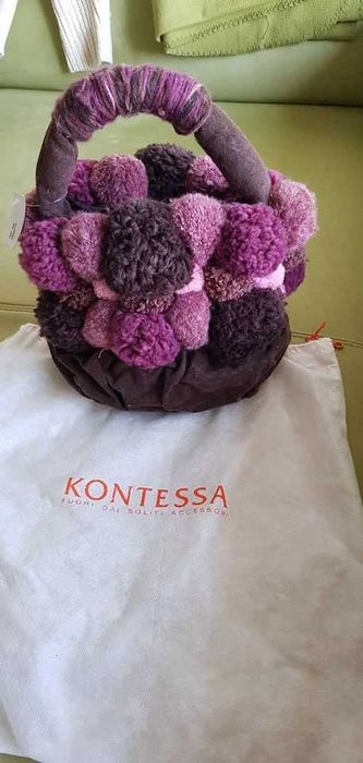 Poșetă Kontessa ornamente din lână, nouă