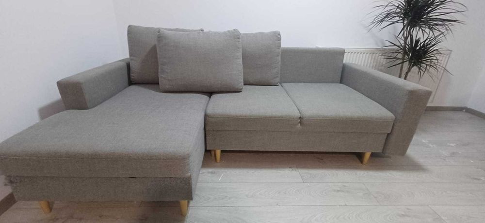 Canapea IKEA gri, 235 x 147 x 61, spatiu depozitare
