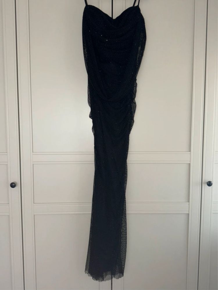 Rochie elegantă cu sclipici si plasă Ladonatella S/36