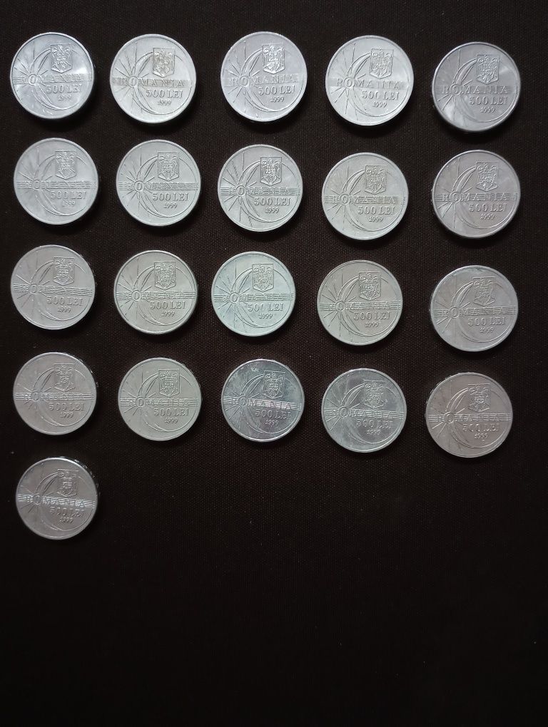 Moneda 500 lei cu Eclipsa din 11 august 1999