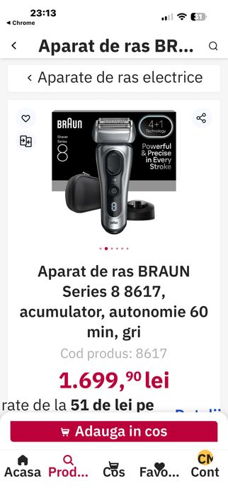 Aparat barbierit Braun serie 8