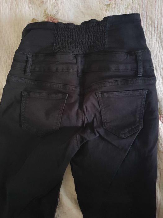 Черни тип дънки-панталон памук 2бр. р-р S/XS