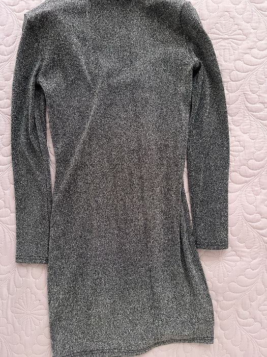 Сребриста парти рокля