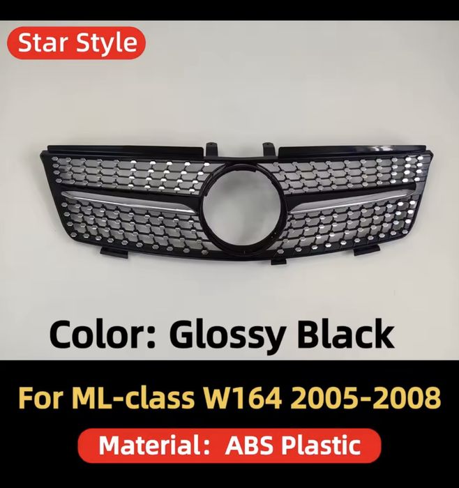 Решетка за мерцедес мл w164 джип 2005-2008 година черен лак