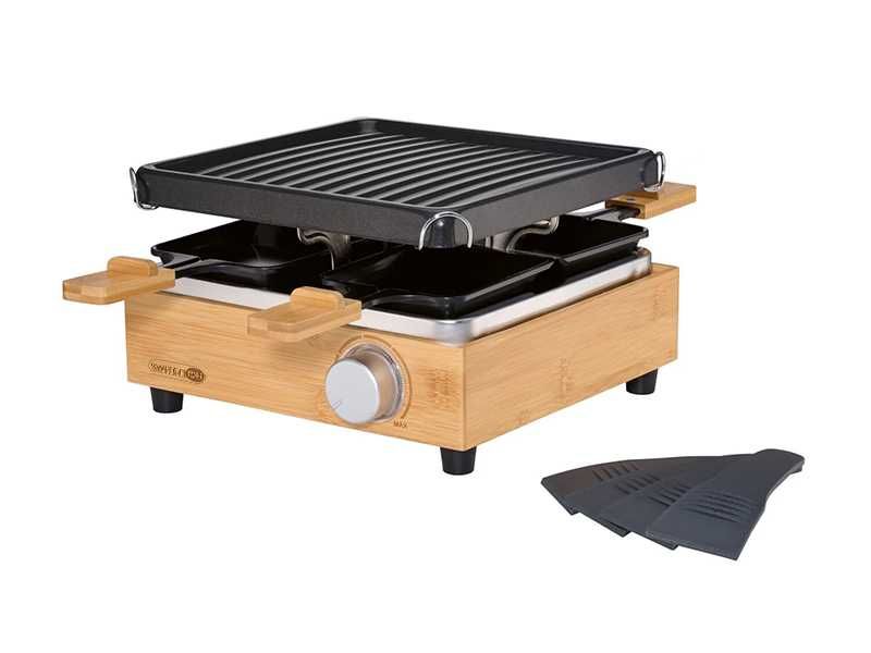 НОВ! Раклет грил, 4 души, Бамбук, 800 W