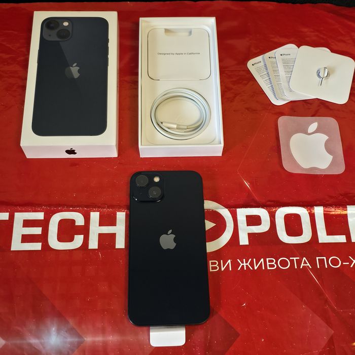 128GB iPhone 13 Технополис Гаранция 2024г. Black / Черен