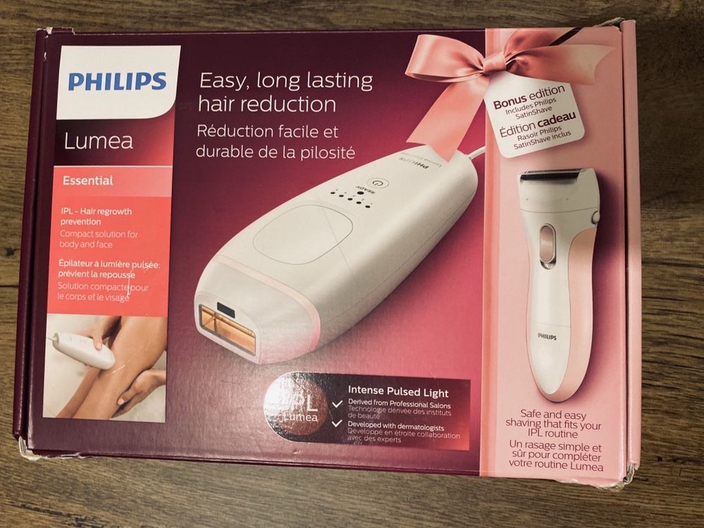 Epilator IPL Philips Bri 861, Roz/Alb + Aparat de ras Philips