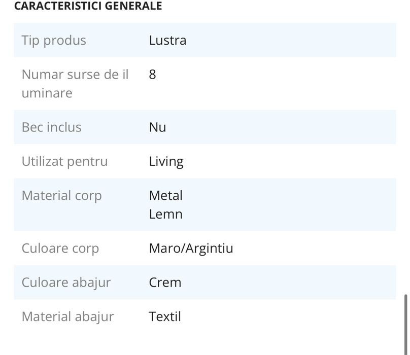 Candelabru Klausen Fausta 8, Alb, KL 0080, E14, 8x7 W