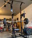 Aparat fitness complet cu bancă, scaun roman, halteră & greutăți