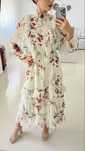 Rochie crem floral cocktail