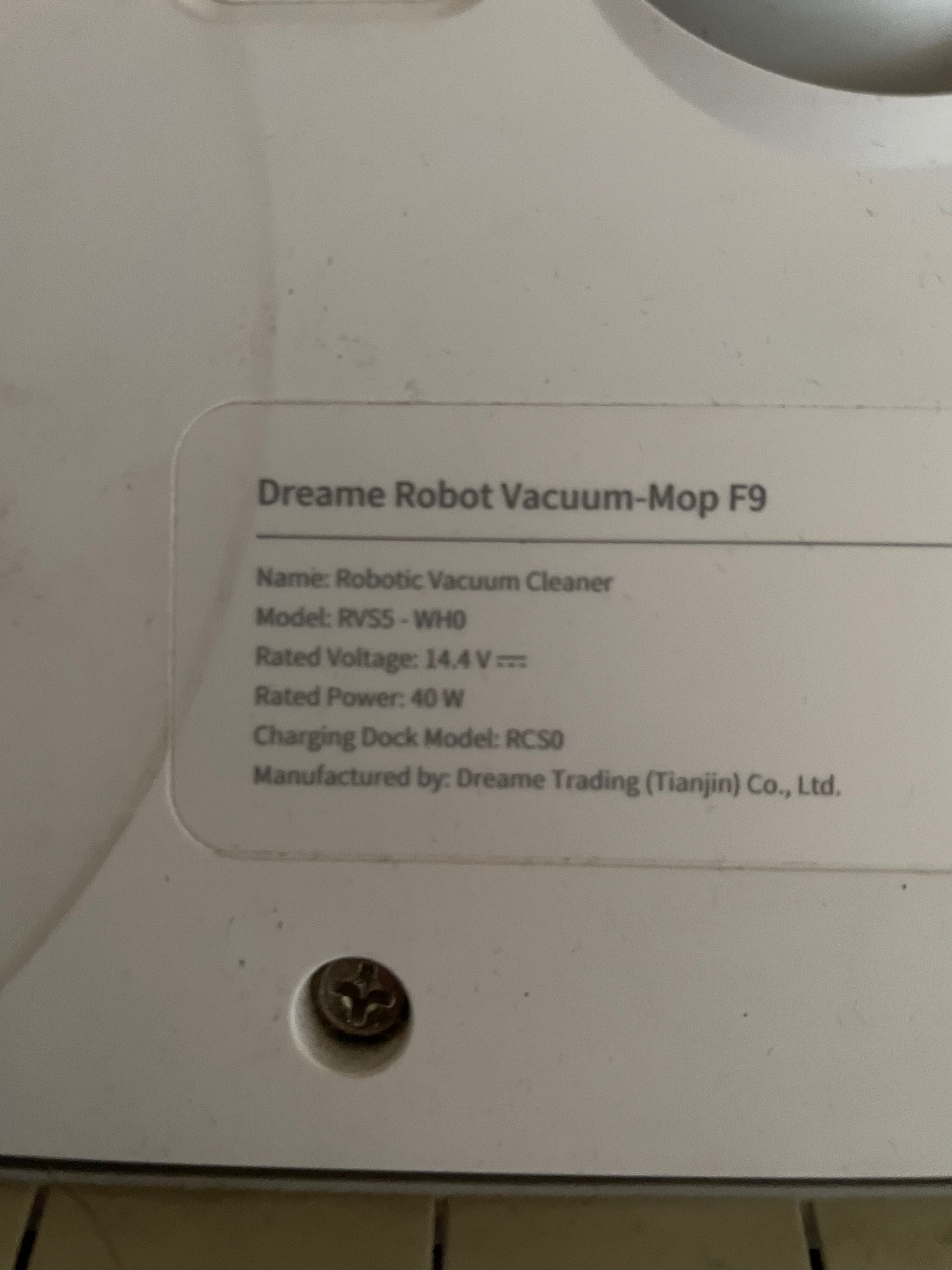 Робот прахосмукачка Dreame F9 Mop Max, 40 W, Батерия 5200mAH, Бял