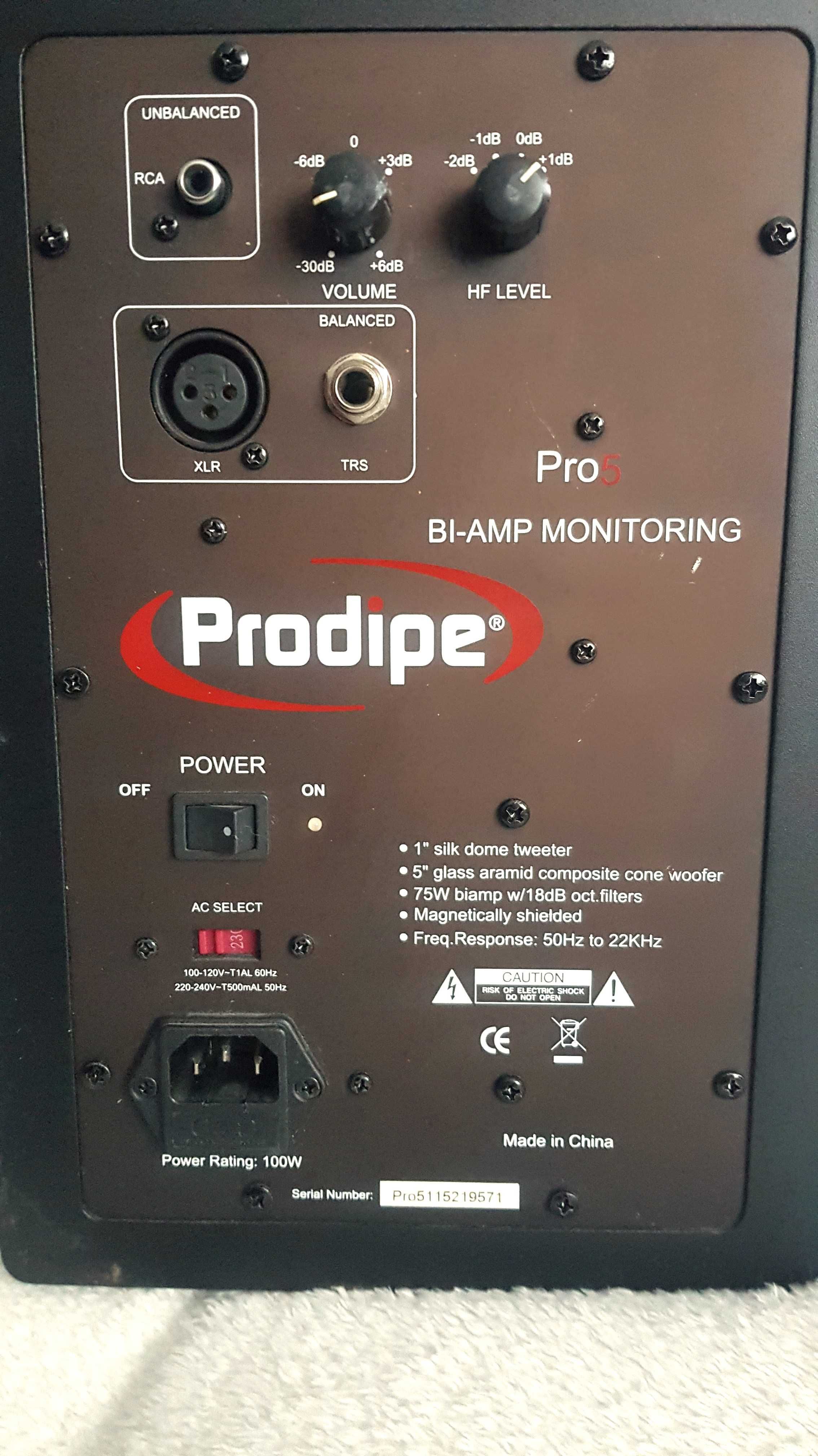 monitoare active profesionale de studio PRODIPE PRO5 Bi-amp