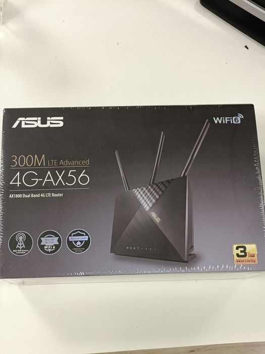 Router wireless Asus 4G-AX56, AX1800, dual-band, WI-FI 6, 4G LTE