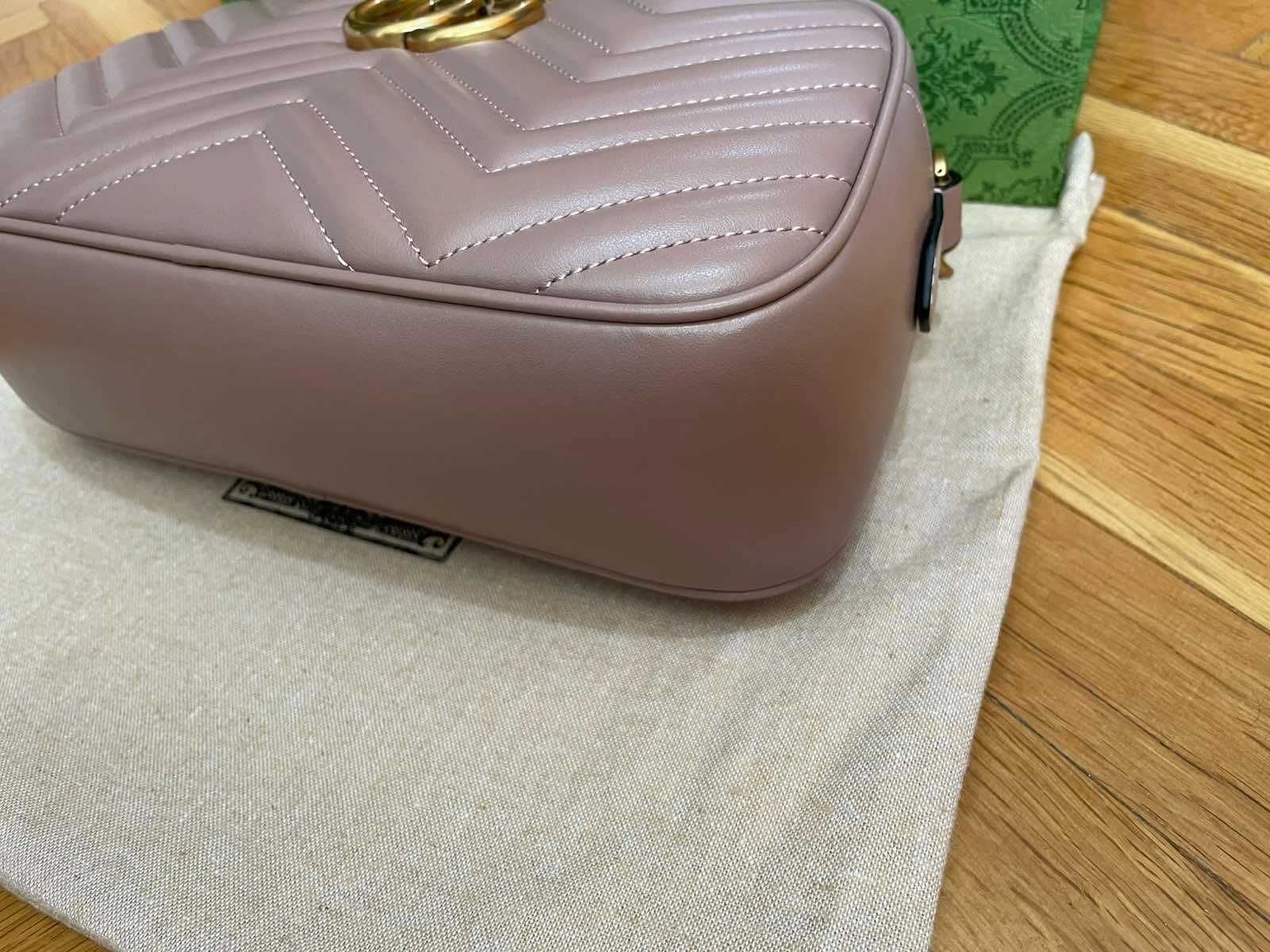 Gucci Dusty Pink Marmont Geantă din piele Gucci Mâner / Lanț original