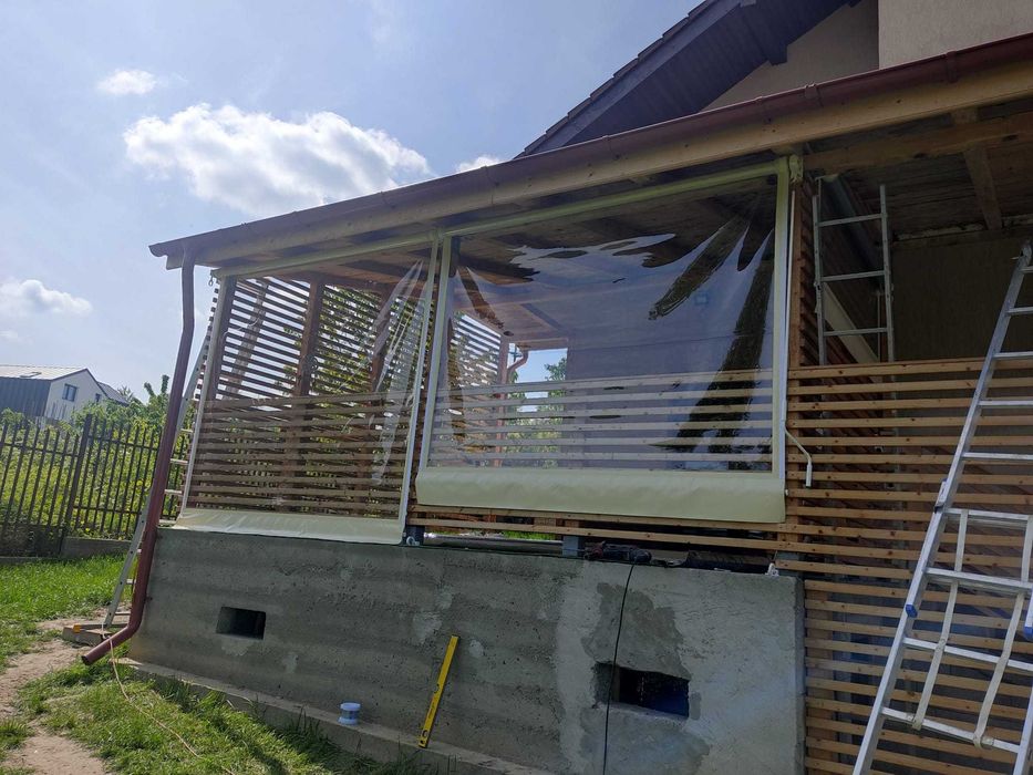 Închideri Terase, Foișoare cu folie CRISTAL (PVC) tratată anti UV