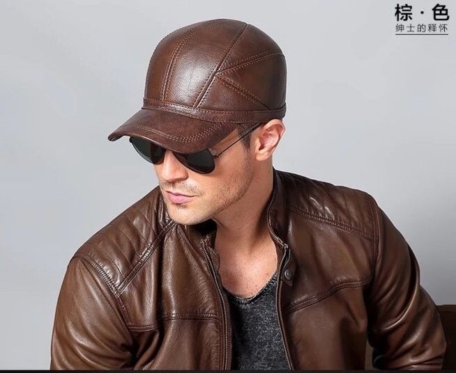 Мужская кепка шапка из натуральной кожи мужской табий кожа хакийкий ко