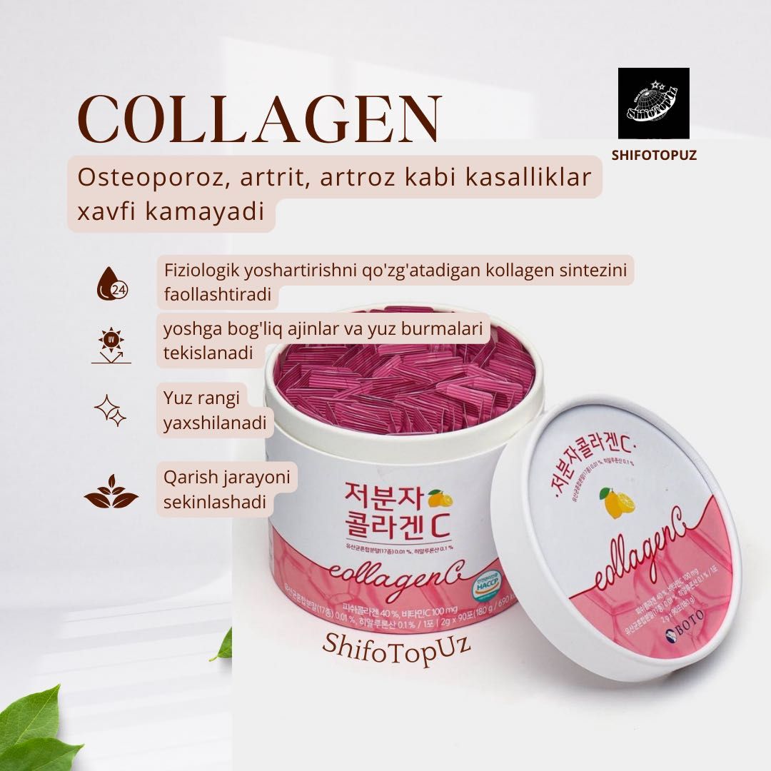 Boto Collagen Janubiy Koreya 90 ta Peket 3 oylik Kursi