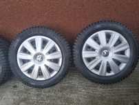 Jante tabla cu capace R16 5x112 cu anvelope iarna 205/55R16