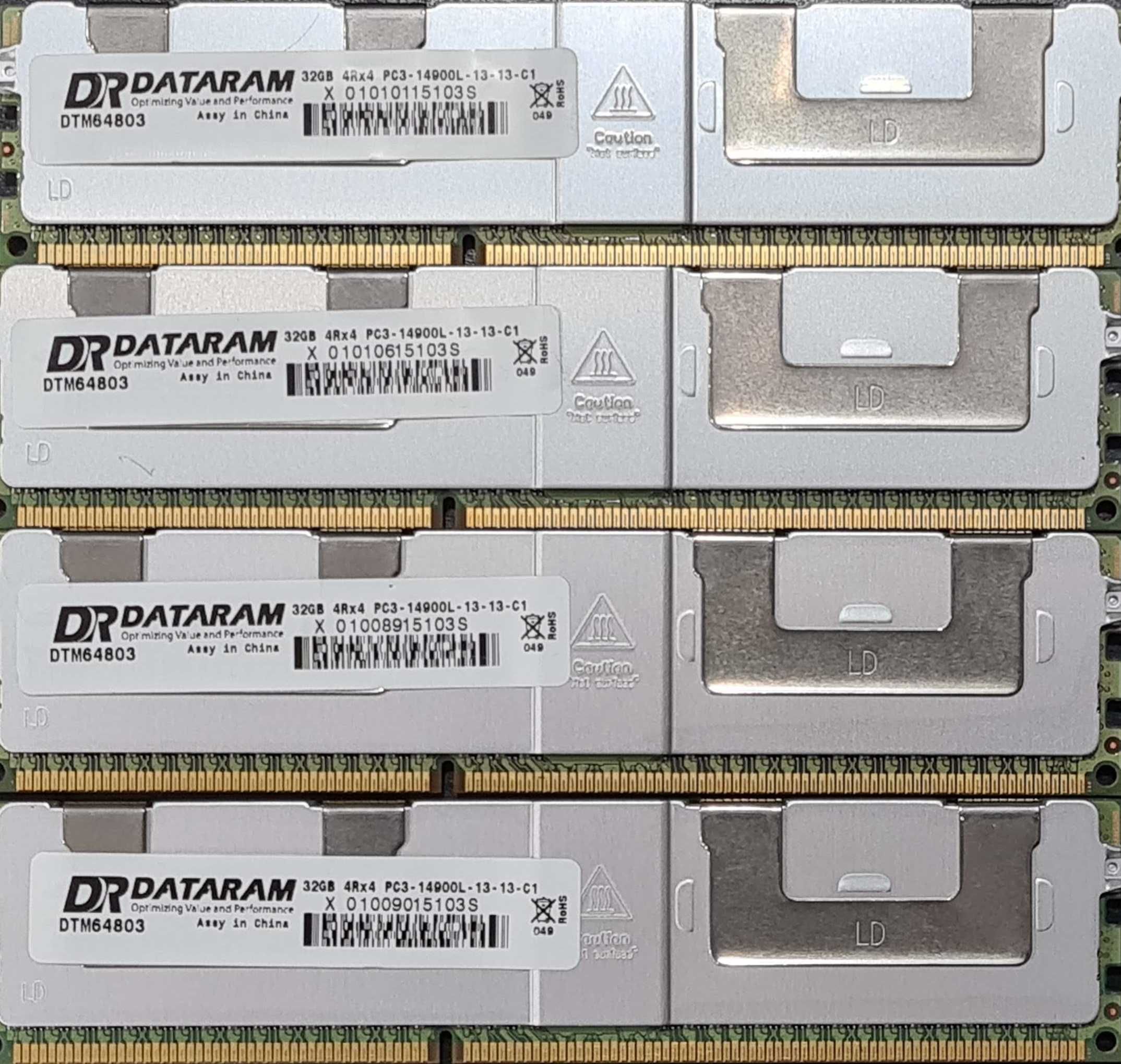 128 GB (4x32GB) RAM DDR3 ECC 14900L 1866MHz