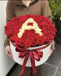 цветы роза розы букет букеты евробукеты Астана доставка клубника роза