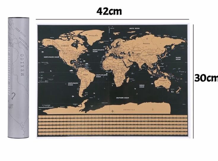 Harta lumii razuibila mare / Map / 83x60 cm și mica 42x30cm