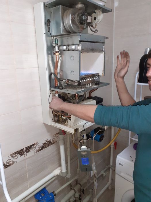 Ремонт'чистка газ' котлов(печей)водогреек,по Алматы и Илийскому  24/7